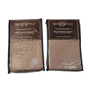 Hotel Style 600TC Standard Queen Pillowcase Set Cotton Sateen 2 Pack New